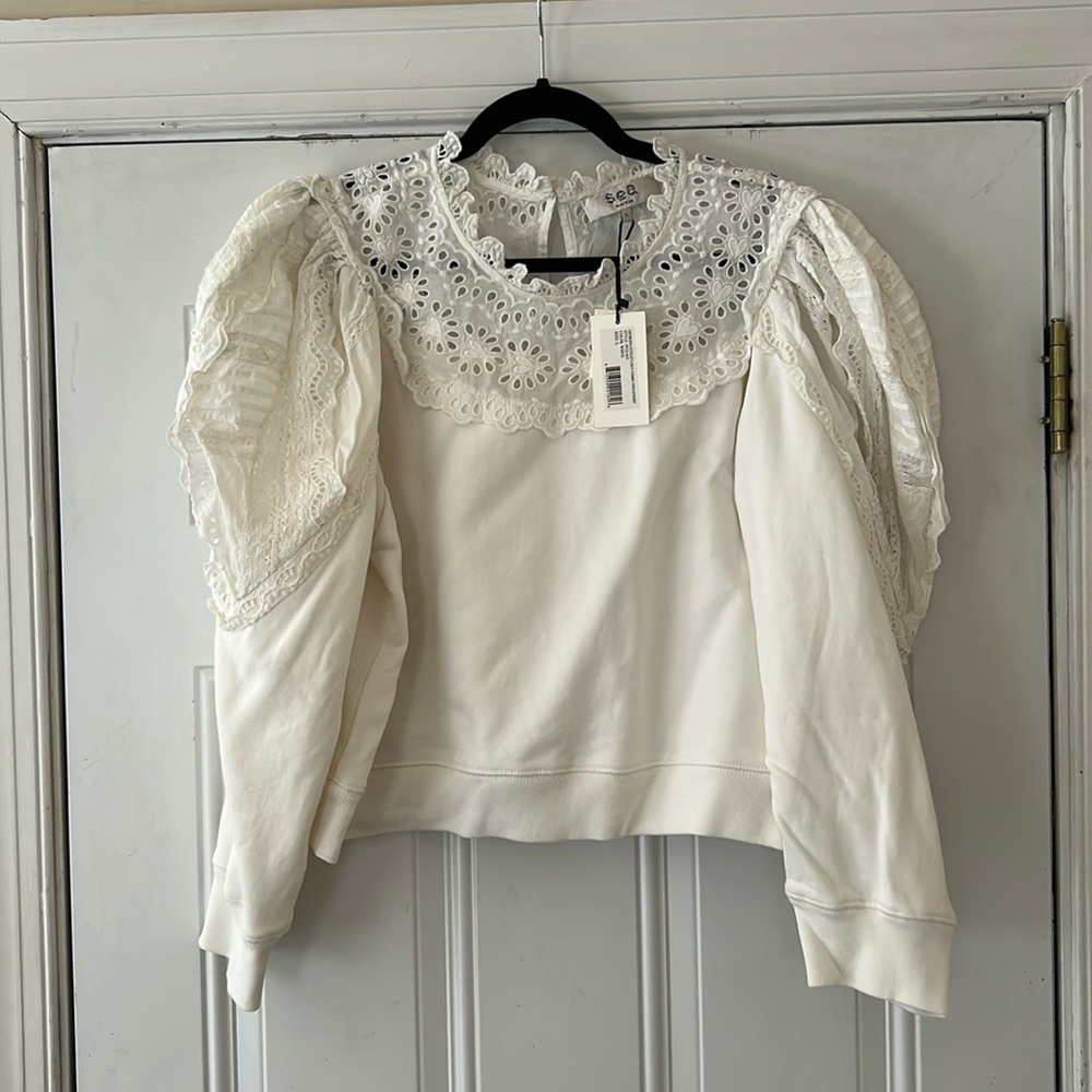 Sea ‘Georgina’ Eyelet Combo Sweatshirt